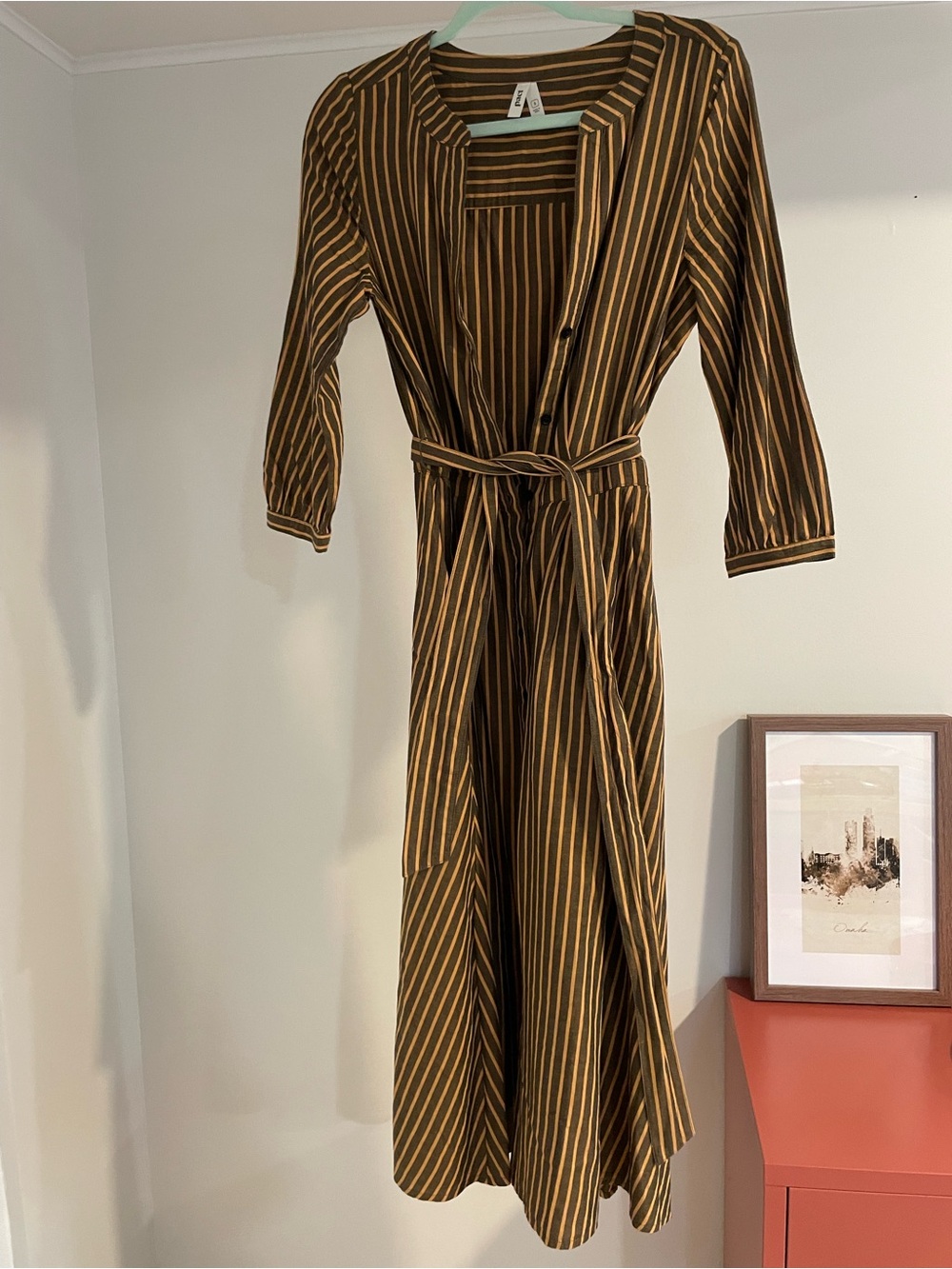 Pact Organic Cotton Women's Lightweight Sun Dress | Camel Bondi Stripe - Picture 5 of 7